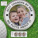 BEST GRANDPA BY PAR Photo Funny Custom Golf Ball Marker<br><div class="desc">For the special golf-enthusiast grandfather, create unique photo golf ball markers (set of 3) with the editable title BEST GRANDPA BY PAR - NO PUTTS ABOUT IT or your custom text and personalized with a picture in your choice of text and background color combinations (shown in black on white). ASSISTANCE:...</div>
