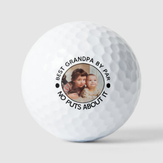 BEST GRANDPA BY PAR Photo Funny Grandfather gift  Golf Balls