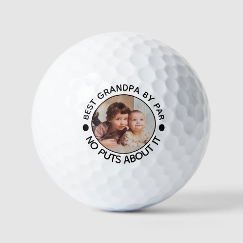 BEST GRANDPA BY PAR Photo Funny Grandfather gift  Golf Balls