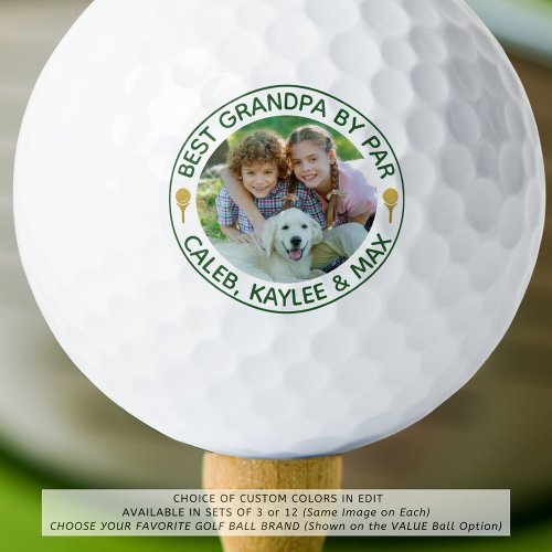 BEST GRANDPA BY PAR Photo Golfer Green Golf Balls