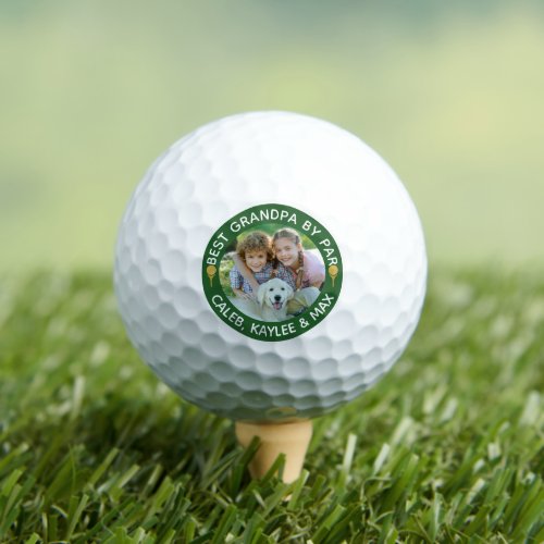 BEST GRANDPA BY PAR Photo Golfer Green Keychain Golf Balls