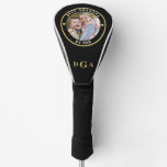 BEST GRANDPA BY PAR Photo Monogram Black Gold Golf Golf Head Cover BEST GRANDPA BY PAR Photo Monogram Black Gold Golf Golf Head Cover