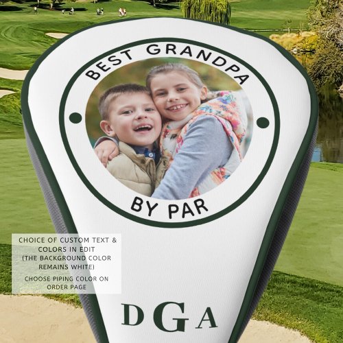 BEST GRANDPA BY PAR Photo Monogram Forest Green Golf Head Cover