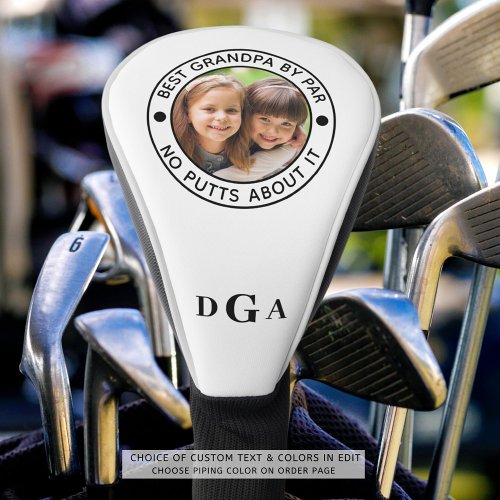 BEST GRANDPA BY PAR Photo Monogram Funny Golf Head Cover