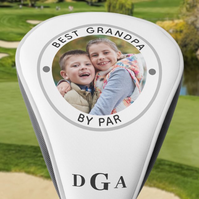 BEST GRANDPA BY PAR Photo Monogram Golf Head Cover (Creator Uploaded)