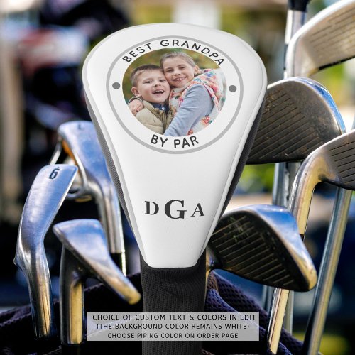 BEST GRANDPA BY PAR Photo Monogram Golf Head Cover