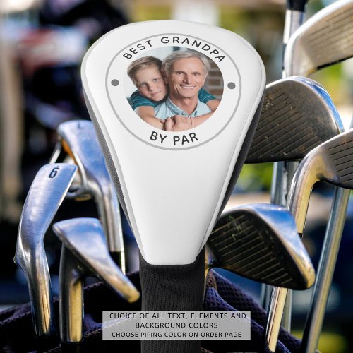 BEST GRANDPA BY PAR Photo Monogram Golf Head Cover