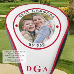 BEST GRANDPA BY PAR Photo Monogram Red Golf Head Cover<br><div class="desc">For the special golf-enthusiast grandfather, create a unique photo golf head cover with the editable title BEST GRANDPA BY PAR and personalized with a photo and his monogram in an editable red color and suggested red piping you can change on the order preference page. PHOTO TIP: Choose a photo with...</div>