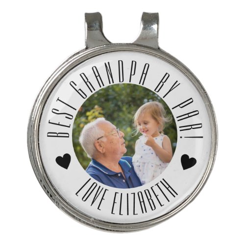 BEST GRANDPA BY PAR Photo Personalised fathers day Golf Hat Clip