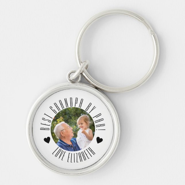 BEST GRANDPA BY PAR Photo Personalised fathers day Keychain (Front)