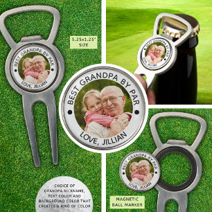 BEST GRANDPA BY PAR Photo Personalized Divot Tool