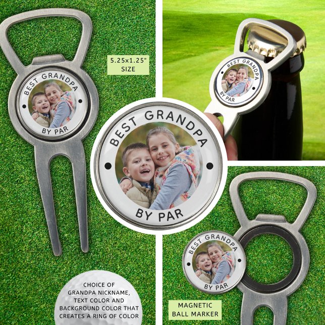 BEST GRANDPA BY PAR Photo Personalized Divot Tool (Creator Uploaded)