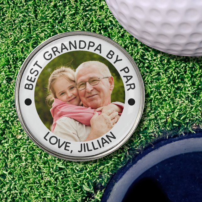 BEST GRANDPA BY PAR Photo Personalized Golf Ball Marker (Creator Uploaded)