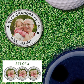 BEST GRANDPA BY PAR Photo Personalized Golf Ball Marker