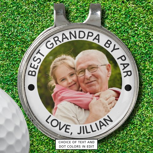 BEST GRANDPA BY PAR Photo Personalized Golf Hat Clip