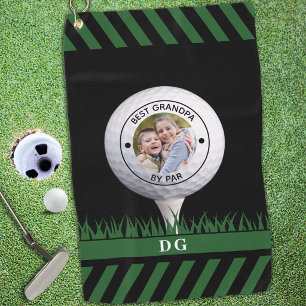 Best Grandpa By Par Photo Personalized Golf Towel