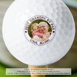 BEST GRANDPA BY PAR Photo Personalized Maroon Golf Balls<br><div class="desc">For the special golf-enthusiast grandfather, create a unique photo golf ball with the editable funny saying BEST GRANDPA BY PAR and your custom text in your choice of colors (shown in maroon burgundy). Meaningful gift for grandpa for his birthday, Grandparents Day, Father's Day or a holiday. PHOTO TIP: Choose a...</div>