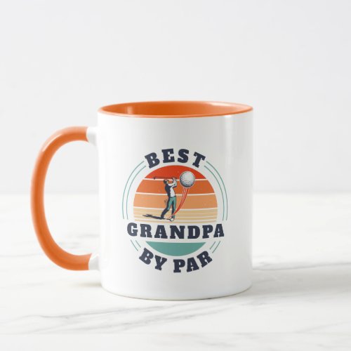 Best Grandpa By Par Retired Golfer Grandad Custom Mug