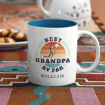 Best Grandpa By Par Retro Birthday Custom Two-Tone Coffee Mug<br><div class="desc">Retro Best Grandpa By Par design you can customize. Perfect gift for Father's Day or grandfather's birthday. The text "GRANDPA" can be customized with any dad moniker by clicking the "Personalize" button. Add a name to make it even more special</div>