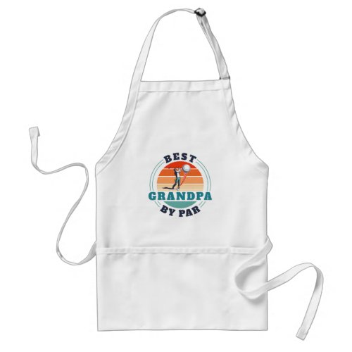 Best Grandpa By Par Retro Custom Fathers Day Logo Adult Apron