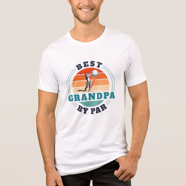 Best Grandpa By Par Retro Custom Golfing Tri-Blend Shirt (Front)