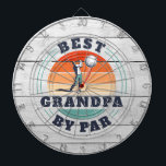 Best Grandpa By Par Retro Fathers Day Custom Dart Board<br><div class="desc">Retro Best Grandpa By Par design you can customize for the recipient of this cute golf theme design. Perfect gift for Father's Day or grandfather's birthday. The text "GRANDPA" can be customized with any dad moniker by clicking the "Personalize" button above.</div>