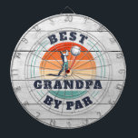 Best Grandpa By Par Retro Fathers Day Custom Dart Board<br><div class="desc">Retro Best Grandpa By Par design you can customize for the recipient of this cute golf theme design. Perfect gift for Father's Day or grandfather's birthday. The text "GRANDPA" can be customized with any dad moniker by clicking the "Personalize" button above.</div>