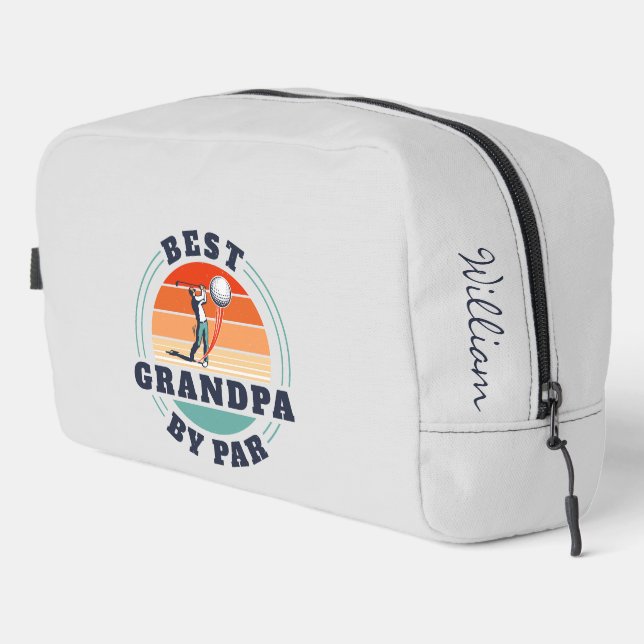 Best Grandpa By Par Retro Fathers Day Personalized Dopp Kit (Right Corner)