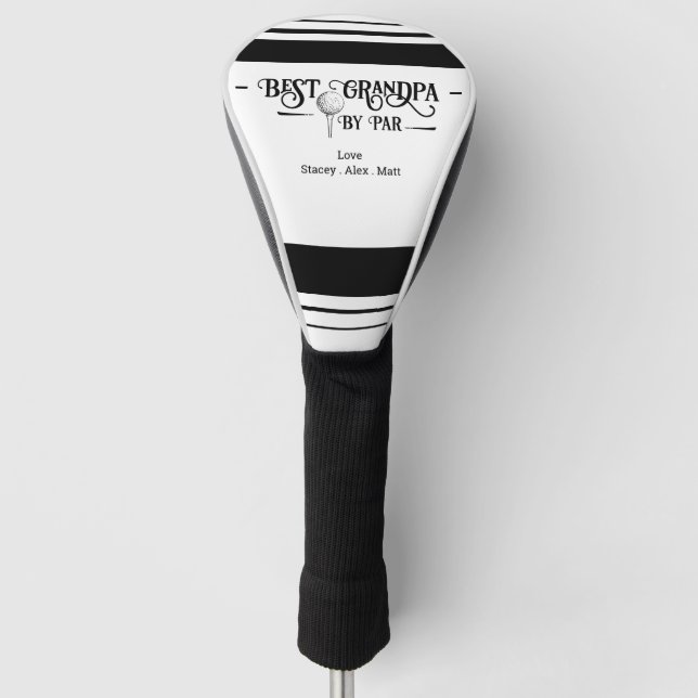 Best Grandpa By PAR Retro Font Golf Head Cover (Front)