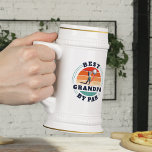 Best Grandpa By Par Retro Golf Lover Dad Custom Beer Stein<br><div class="desc">Retro Best Grandpa By Par design you can customize for the recipient of this cute golf theme design. Perfect gift for Father's Day or grandfather's birthday. The text "GRANDPA" can be customized with any dad moniker by clicking the "Personalize" button above. Add a name to make it even more special...</div>