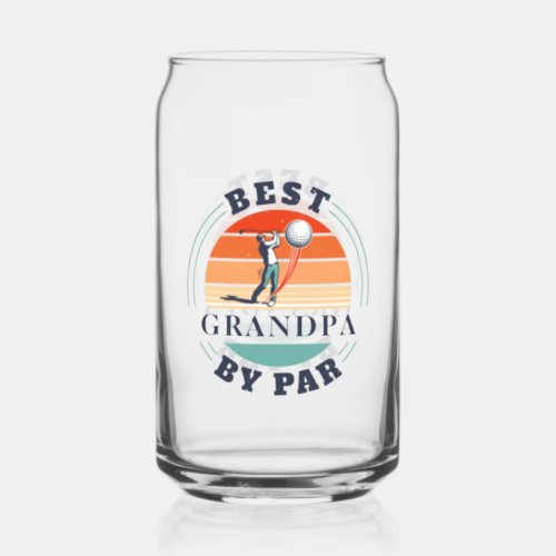 Best Grandpa By Par Retro Golfer Custom Can Glass