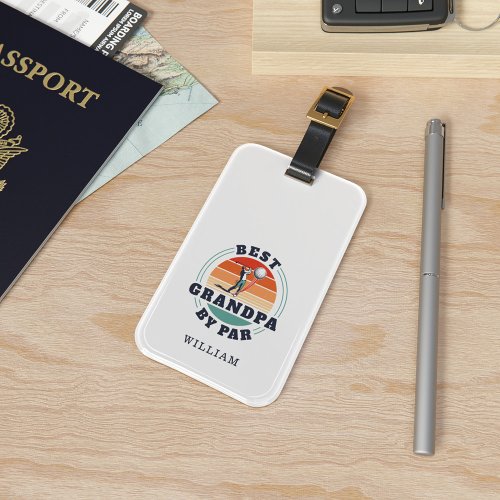 Best Grandpa By Par Retro Golfing Fathers Day Name Luggage Tag