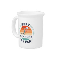 Best Grandpa By Par Retro Golfing Papa Beverage Pitcher