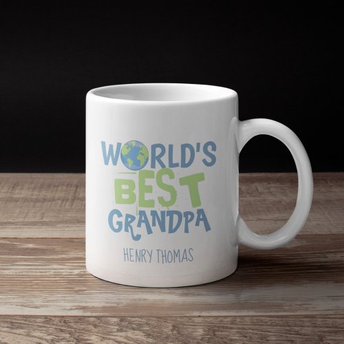 Best Grandpa Cute Modern World Typography  Coffee Mug