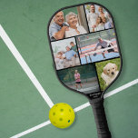 Best Grandpa Dad Ever Photo Collage Black Pickleball Paddle<br><div class="desc">Give the gift of pickleball with this custom pickleball paddle featuring 6 of your favorite photos and 2 lines of custom text. Add Best Grandpa/Grandma ever or Best dad/mom or add a name, monogram or phone number. Perfect for rec or competitive play, this unique, one of a kind custom paddle...</div>