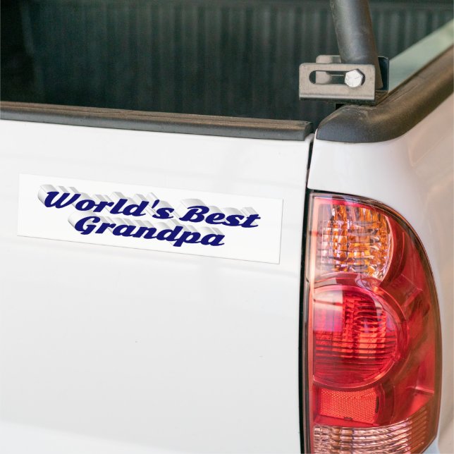 Best Grandpa dark blue Bumper Sticker (On Truck)