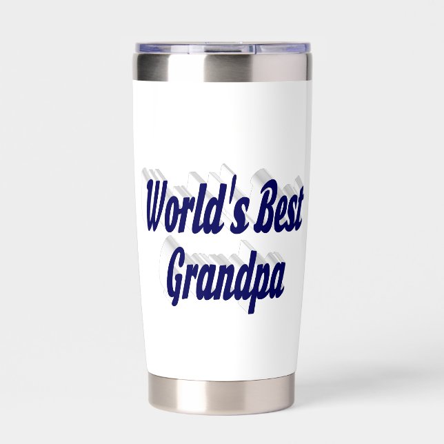 Best Grandpa dark blue text Insulated Tumbler (Front)