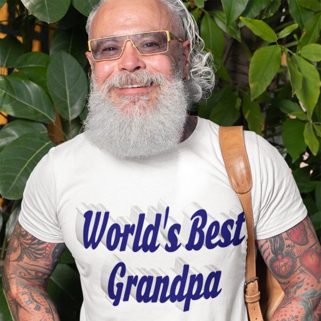 Best Grandpa dark blue text T-Shirt (Creator Uploaded)