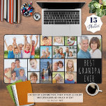 Best Grandpa Ever 15 Photo Collage Custom Desk Mat<br><div class="desc">For the BEST GRANDPA EVER, create a photo desk mat utilizing this easy-to-upload unique photo collage template featuring 15 pictures of various shapes and sizes and an editable title to replace with his grandfather nickname in your choice of text and background colors. Showcase favorite pictures of his grandchild, grandkids and...</div>