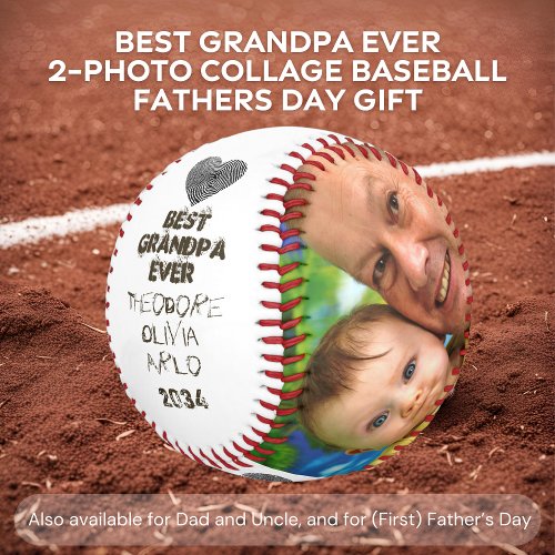 Best Grandpa Ever 2_Photo Collage Keepsake Baseball