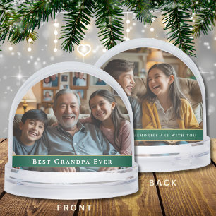 Best Grandpa Ever 2-Photo Grandkids Christmas Gift Snow Globe