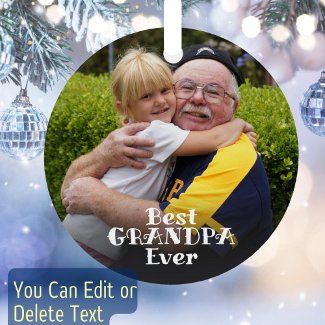 Best Grandpa Ever 2 Photo Retro Typography Text
