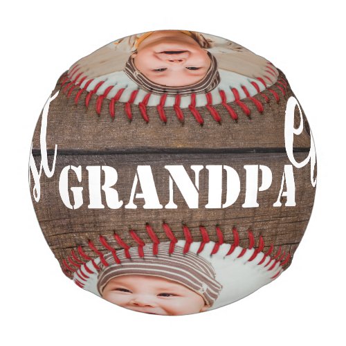 Best Grandpa Ever 3 Photo Collage  Rustic Wood  Baseball