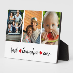 Best Grandpa Ever 3 Photo Custom Plaque