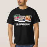 Best Grandpa Ever 3-Photo Snapshot Frames Color T-Shirt