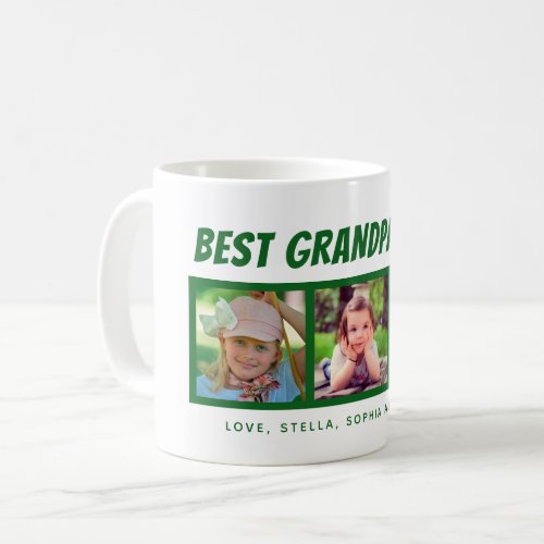Best Grandpa Ever 3 Photos Coffee Mug