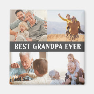 Best Grandpa Ever 4 Photo Collage Create Your Own Magnet
