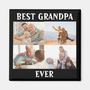 Best Grandpa Ever 4 Photo Collage Create Your Own Magnet