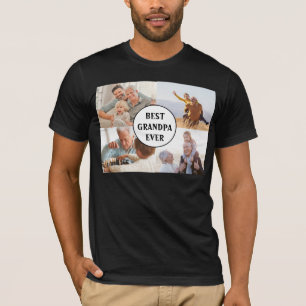 Best Grandpa Ever 4 Photo Collage Create Your Own T-Shirt