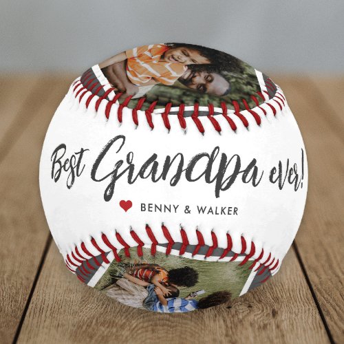 Best Grandpa Ever 4 Photo Collage Fathers Day Baseball